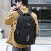 Wholesale men's casual backpacks, trendy and simple for foreign trade, lightweight and simple student schoolbags, and business backpacks for computers details Picture